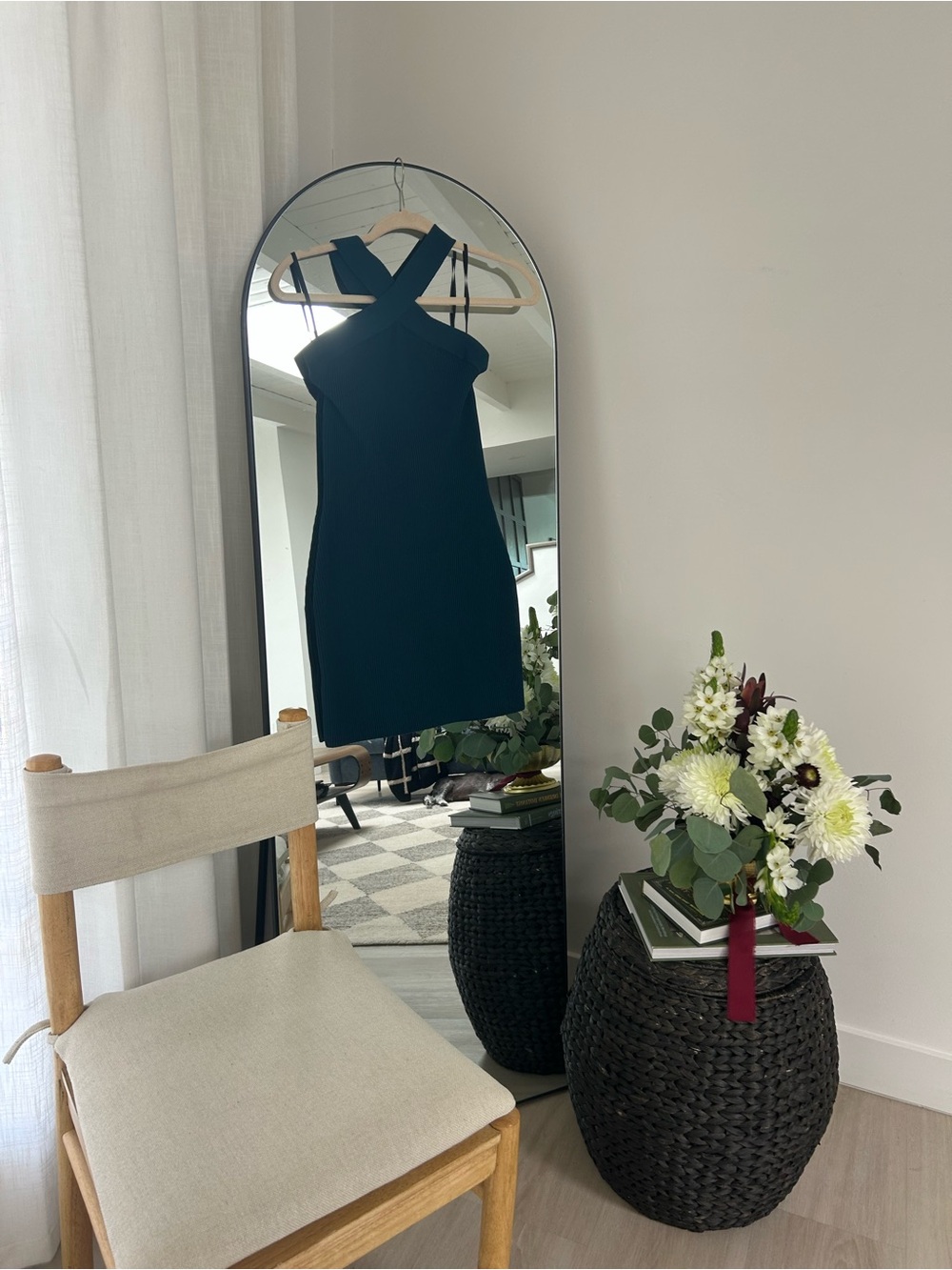 Aritzia Babaton Teal Cross Halter Rib Knit Mini Dress Size Small